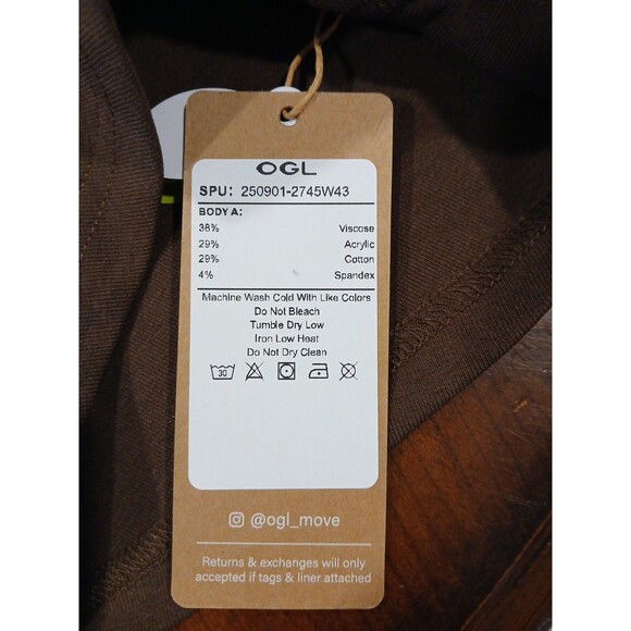 OGL Mockneck Tucks Midi Dress - Hazelnut Coco Sleeveless Brown Ruched Size PXL - Picture 14 of 15